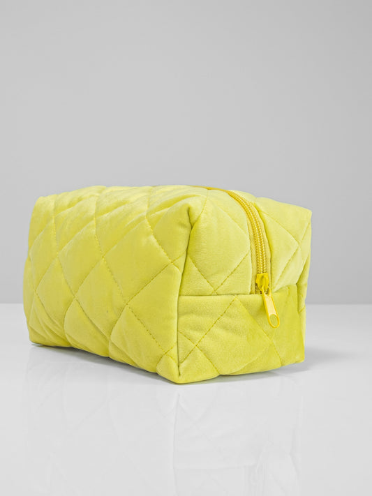 Velvet Make-up Bag Yellow