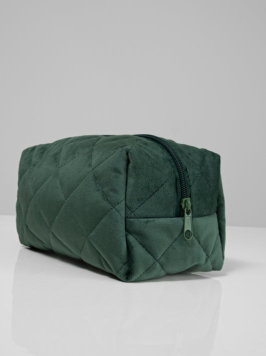 Velvet Make-up Bag Green