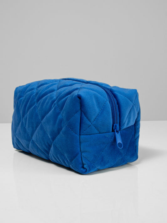 Velvet Make-up Bag Blue